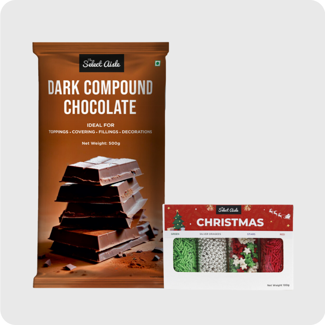 Dark Compound Chocolate Bar + Christmas Sprinkles