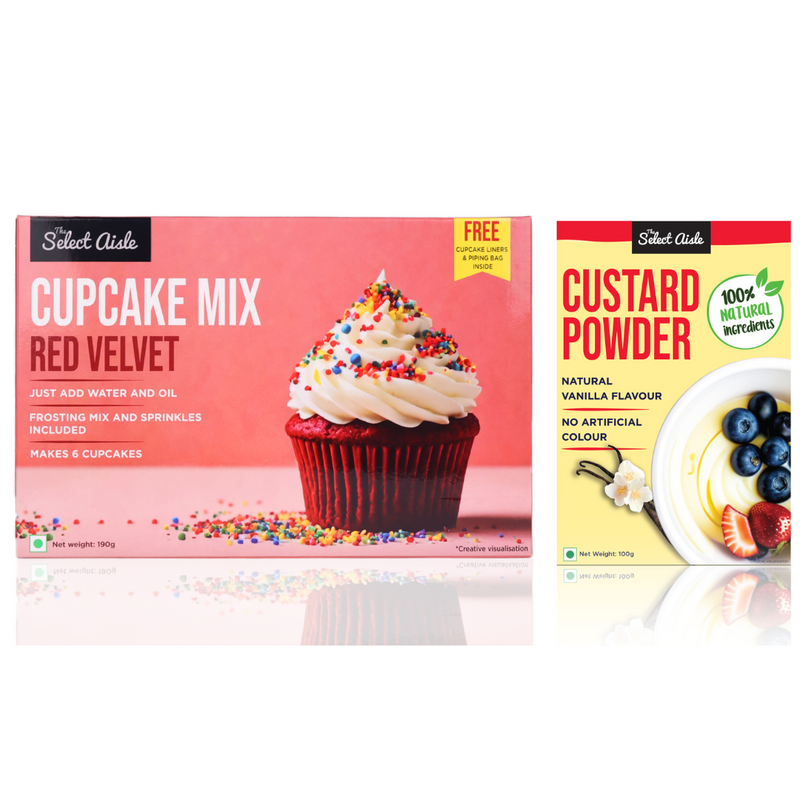 Eggless Cupcake Kit + Custard Powder