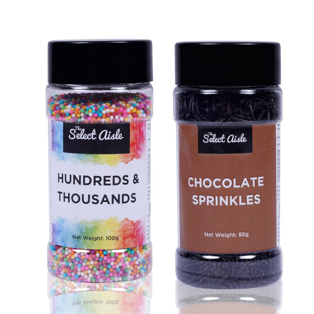 Chocolate Sprinkles(85g) and Hundreds and Thousands(100g) - 185g The Select Aisle