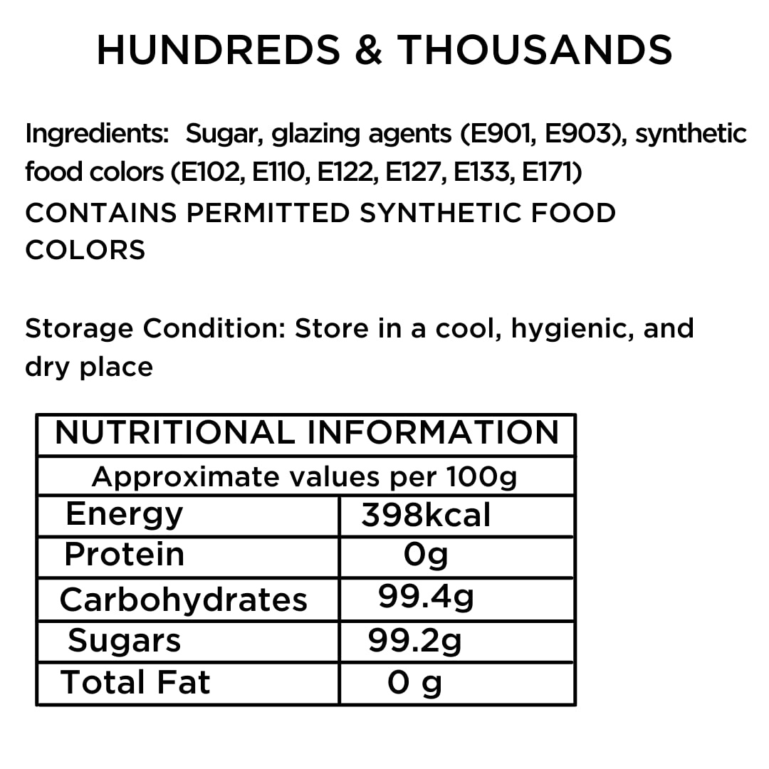 Chocolate Sprinkles(85g) and Hundreds and Thousands(100g) - 185g The Select Aisle