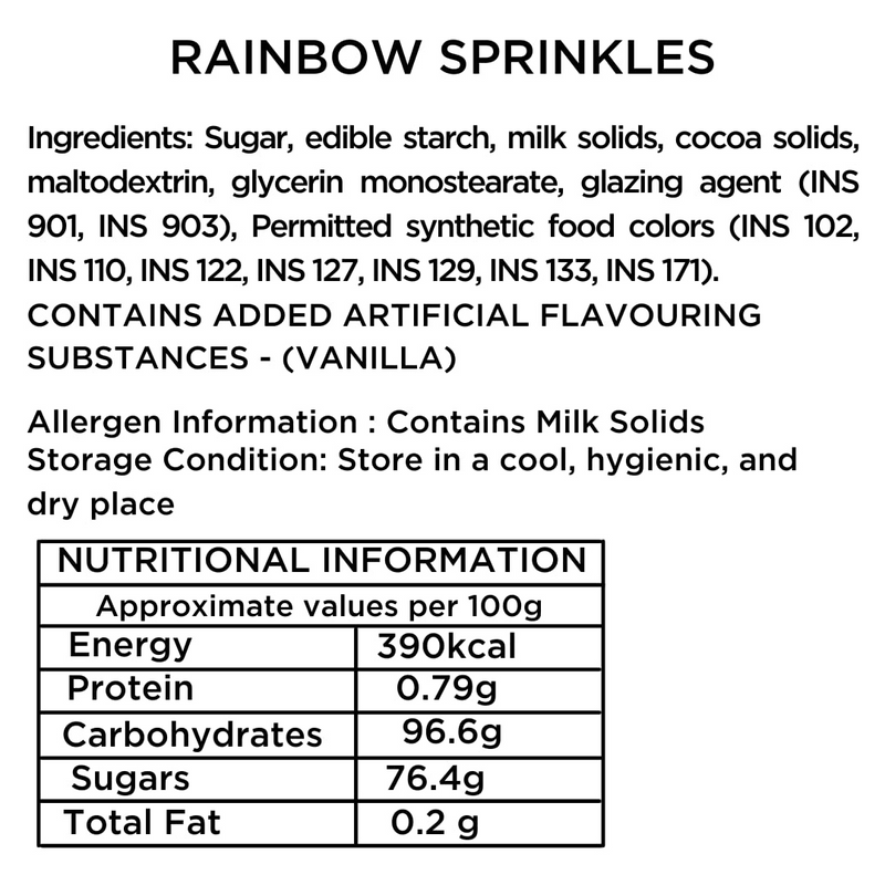 Chocolate Sprinkles (85g) and Rainbow Sprinkles (85g) - 170g The Select Aisle