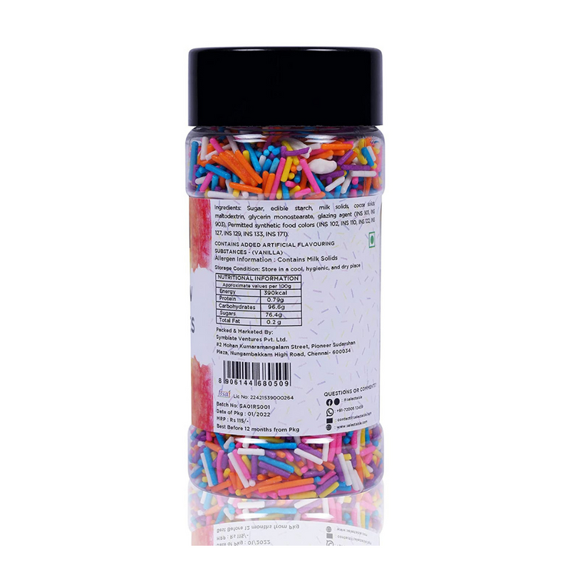 Chocolate Sprinkles (85g) and Rainbow Sprinkles (85g) - 170g The Select Aisle