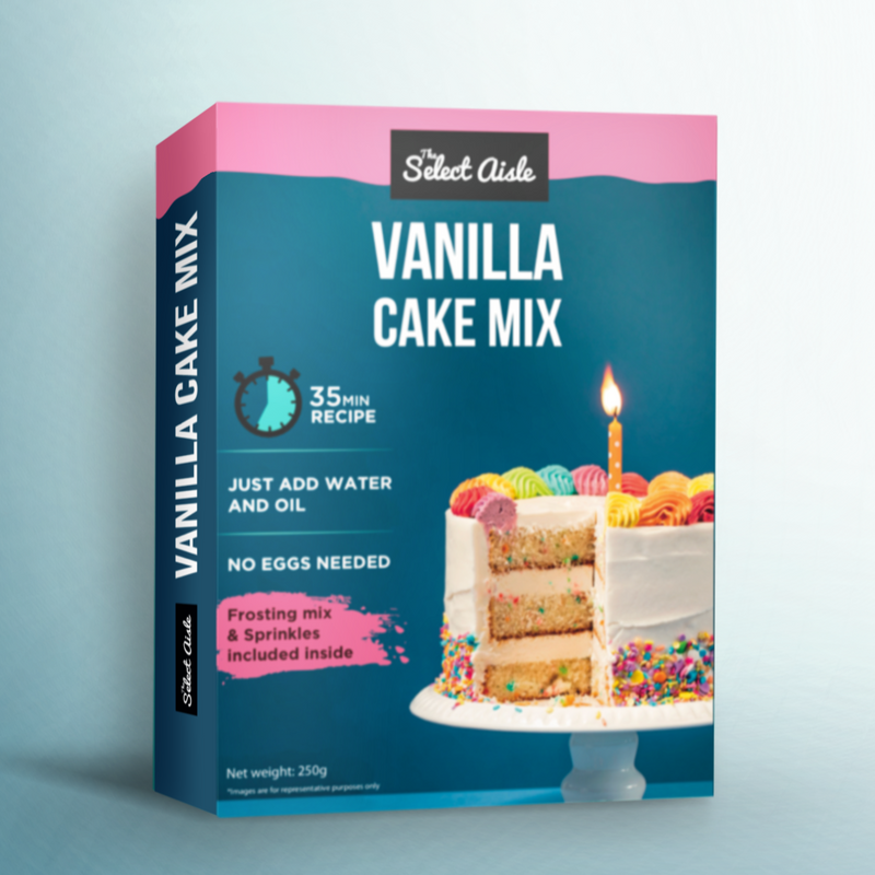 Eggless Vanilla Cake Mix (Frosting Mix & Sprinkles included)- 250g The Select Aisle