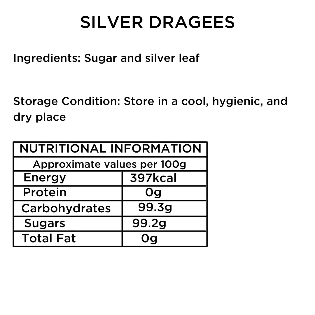 Hundreds and Thousands (100g) and Silver Dragees (100g) - 200g The Select Aisle