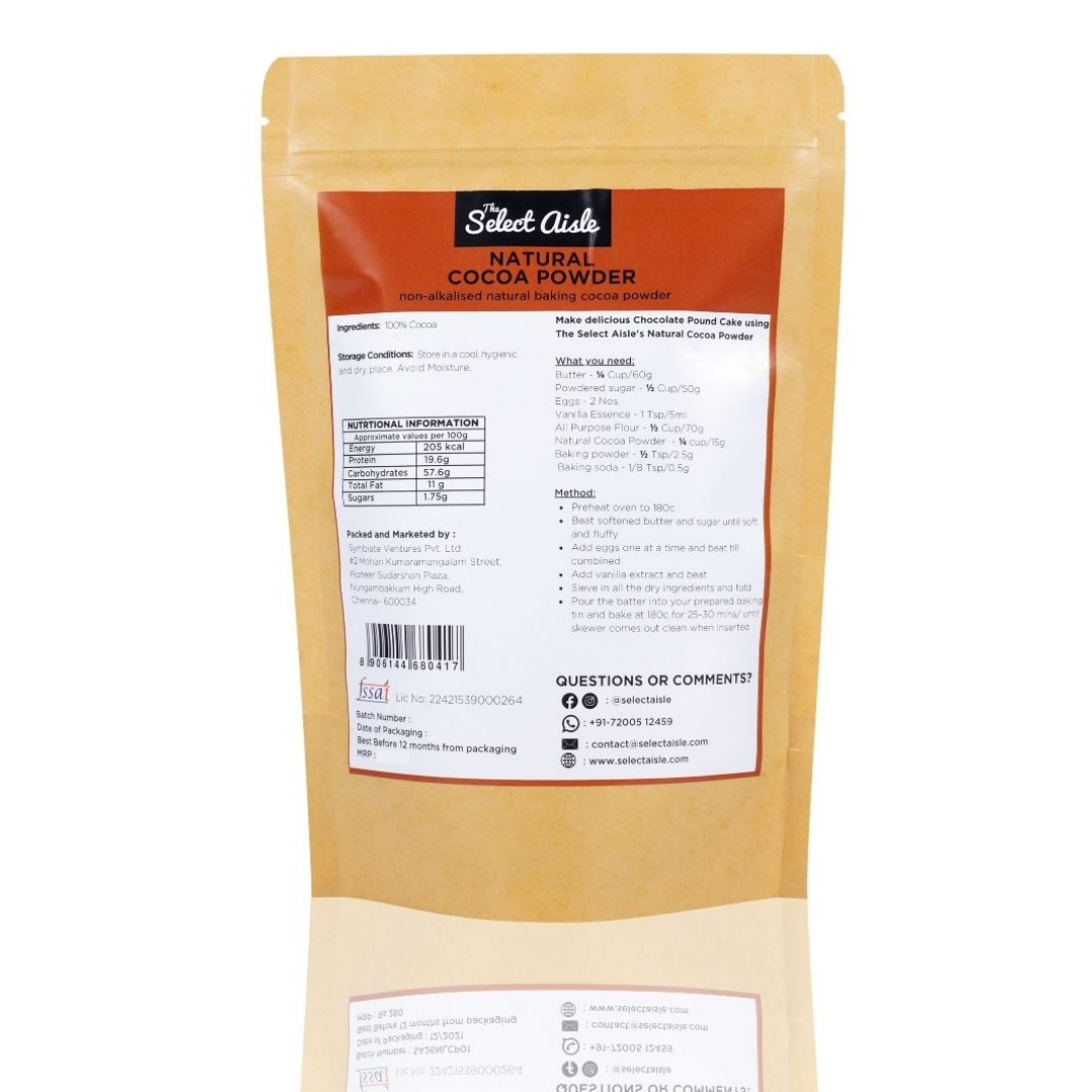 Natural Cocoa Powder - 250gms The Select Aisle