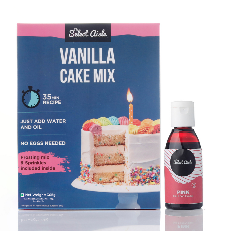 Vanilla Cake Mix + Pink Gel Colour