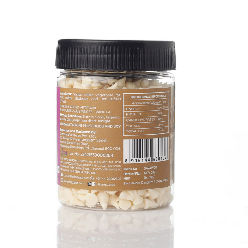 White Chocolate Chips - 150g The Select Aisle